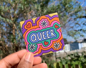 Adesivo in vinile Funky Queer: decorazione per laptop, agenda, bottiglia