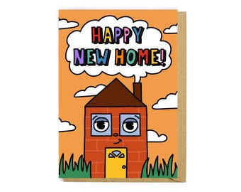 Happy New Home Card: Hand Illustrated Housewarming Card