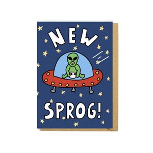 Neuen Sprog Karte - Grußkarte - Baby - Dusche Karte - Recycling Karte - Lustige Karte - Neue Baby Karte - Niedliche Karte - Illustration - Baby - Sprog