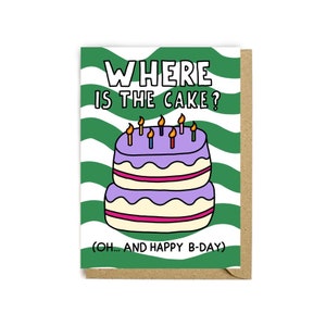 Geburtstagskarte - Grußkarte - Happy Birthday Karte - Recyclingkarte - Kuchenkarte - Bunt - Illustration - Karte - Feierkarte - witzig