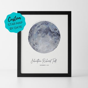 Nuovo regalo per bambini Arte murale personalizzata Stelle Nursery Star Decor - Star Map Data di nascita Neonato Idee regalo regalo regalo unico per i nuovi genitori