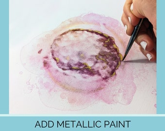 Add On - Add Metallic Paint to your Print Order - Gold Silver Or Pearl Accent Hand Painted Accent for Custom Embryo Painting IVF Gift