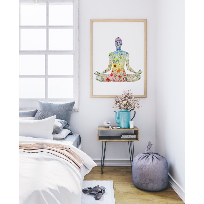 Meditation Wall Art Chakra Art Print Zen Decor - Yoga Art Meditation ...