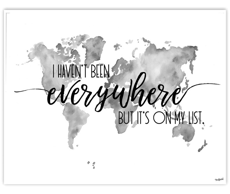 Travel Art Print World Map Art Travel Quote Wall Art Travel Etsy