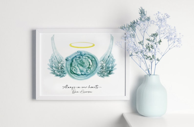 Personalized Embryo Art Angel Wings With Halo IVF Gift Embryo Loss of ...