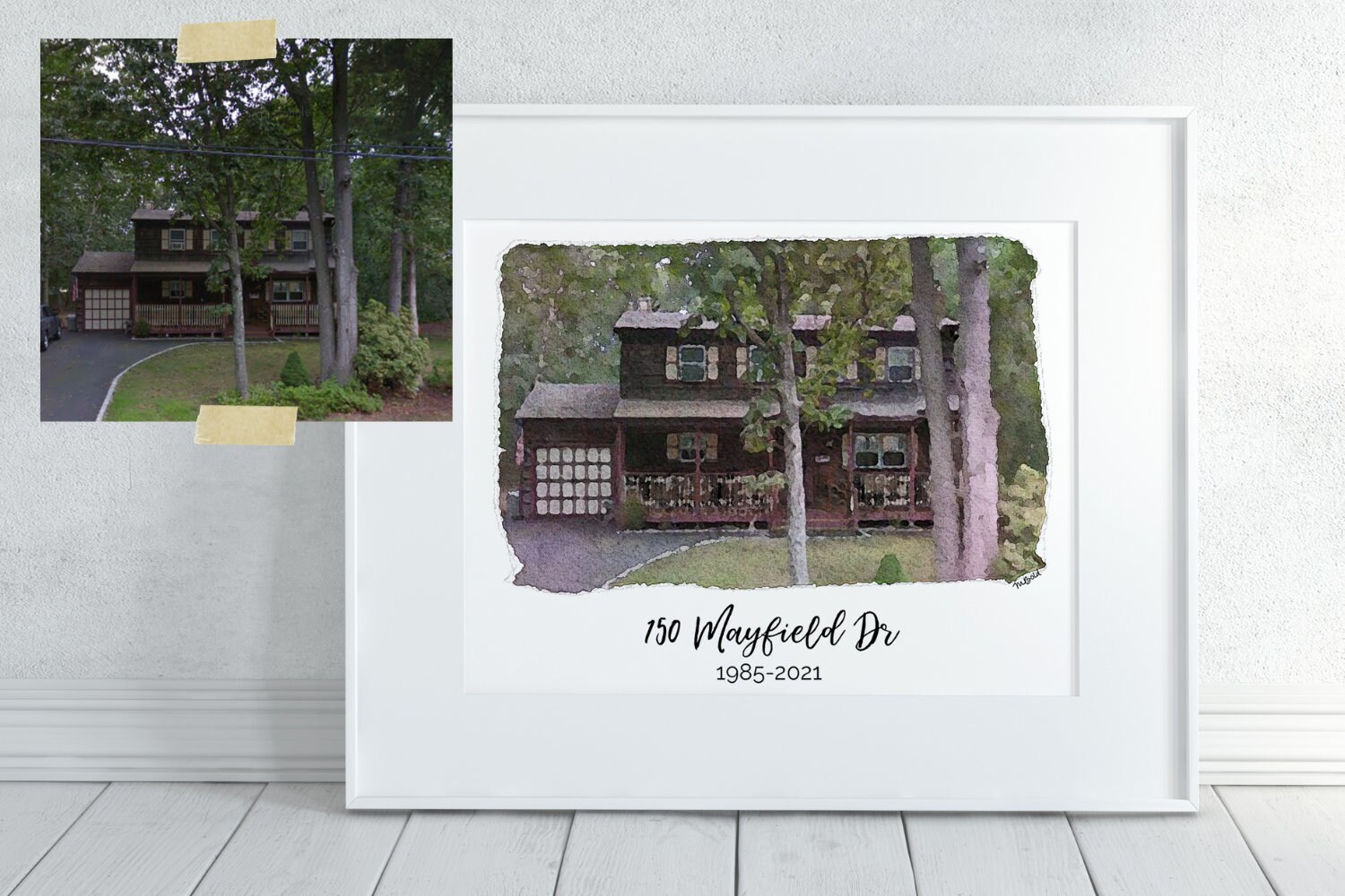 Custom House Portrait Watercolor House From Photo - Our First Home ...