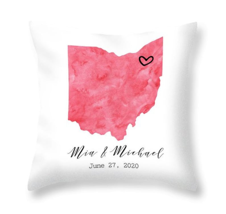 Personalized State Pillow Long Distance Relationship Gift Etsy