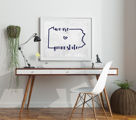 Dorm Wall Art Penn State Gifts Pennsylvania Art College Football Fan Gift Man Cave Wall Decor Psu Nittany Lions College Student Gift