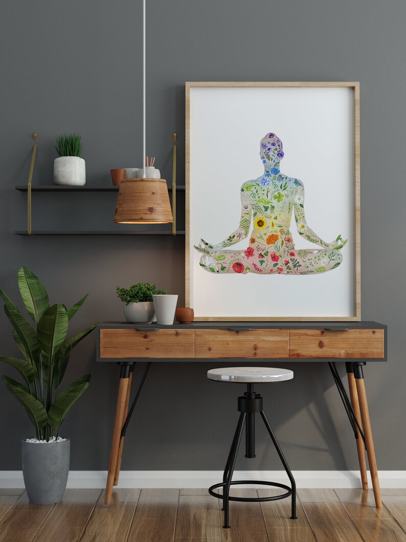 Meditation Wall Art Chakra Art Print Zen Decor - Yoga Art Meditation ...