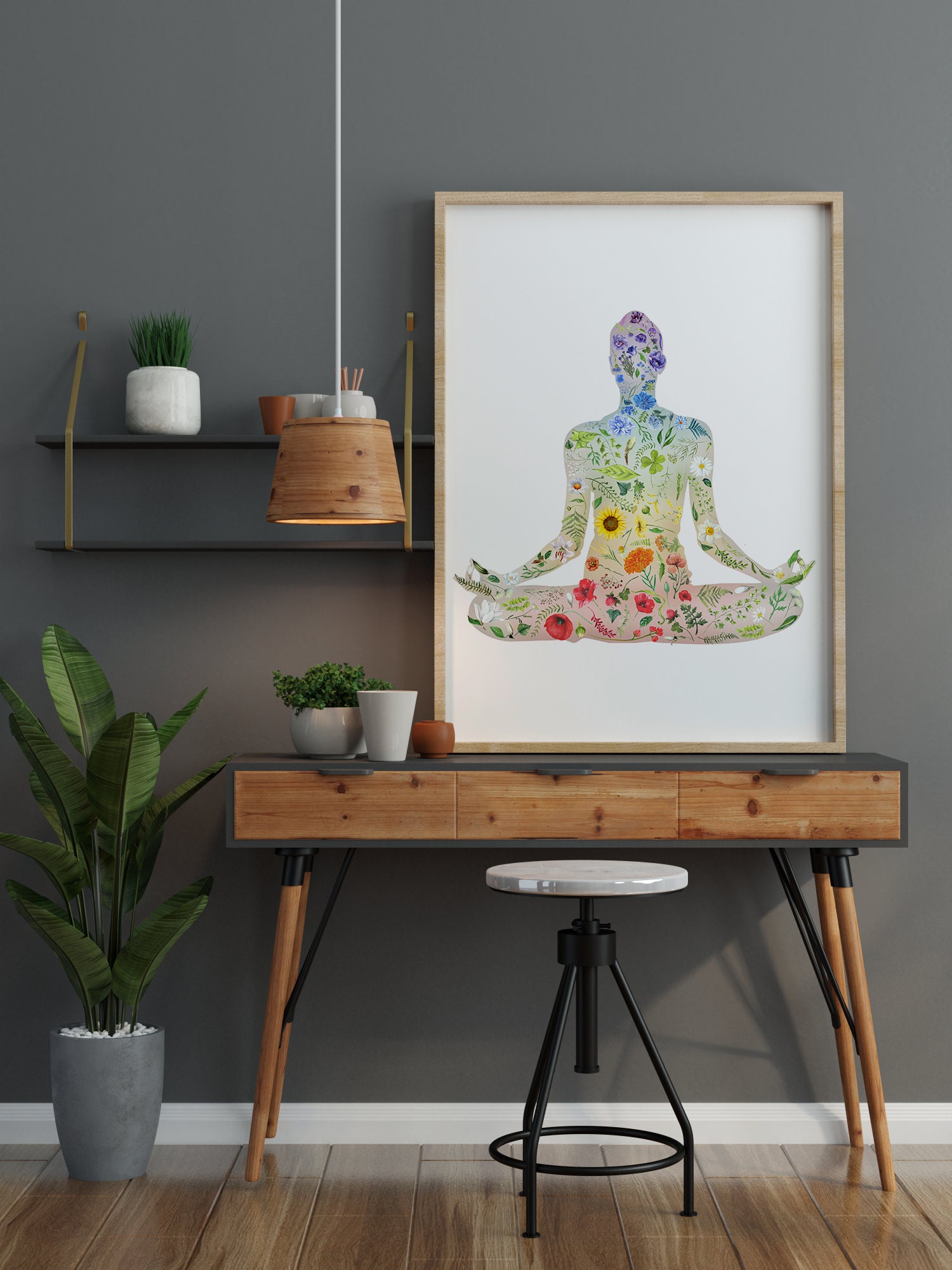 Meditation Wall Art Chakra Art Print Zen Decor - Yoga Art Meditation ...