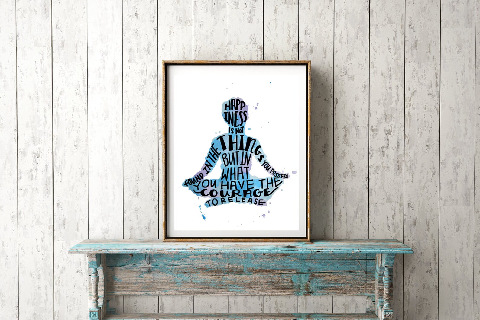 Happiness Quote Print Meditation Art Inspirational Quote - Etsy