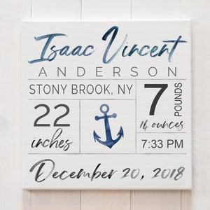 Baby Birth Stats Wall Art Newborn Gift Personalized Baby Gift - Custom ...