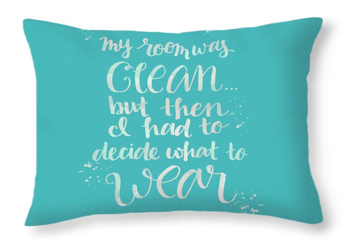 Teal Throw Pillow Dorm Decor Bedroom Decor Teen Room Decor Etsy