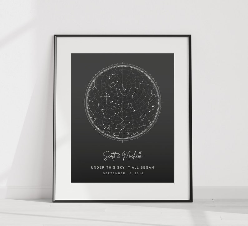 Personalized Star Map by Date Custom Star Map Print - Night Sky When We ...