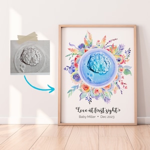 Cadeau arc-en-ciel pour bébé, art d'embryon personnalisé, peinture d'embryons personnalisés, cadeau de FIV, décoration arc-en-ciel pour chambre d'enfant, art de la fertilité, décoration de baby shower