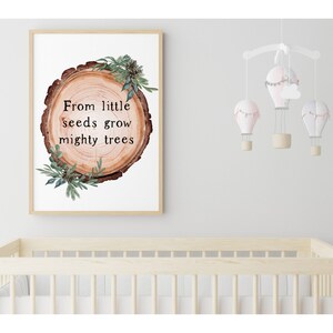 Woodland Nursery Print From Little Seeds Grow Mighty Trees - Boho ...