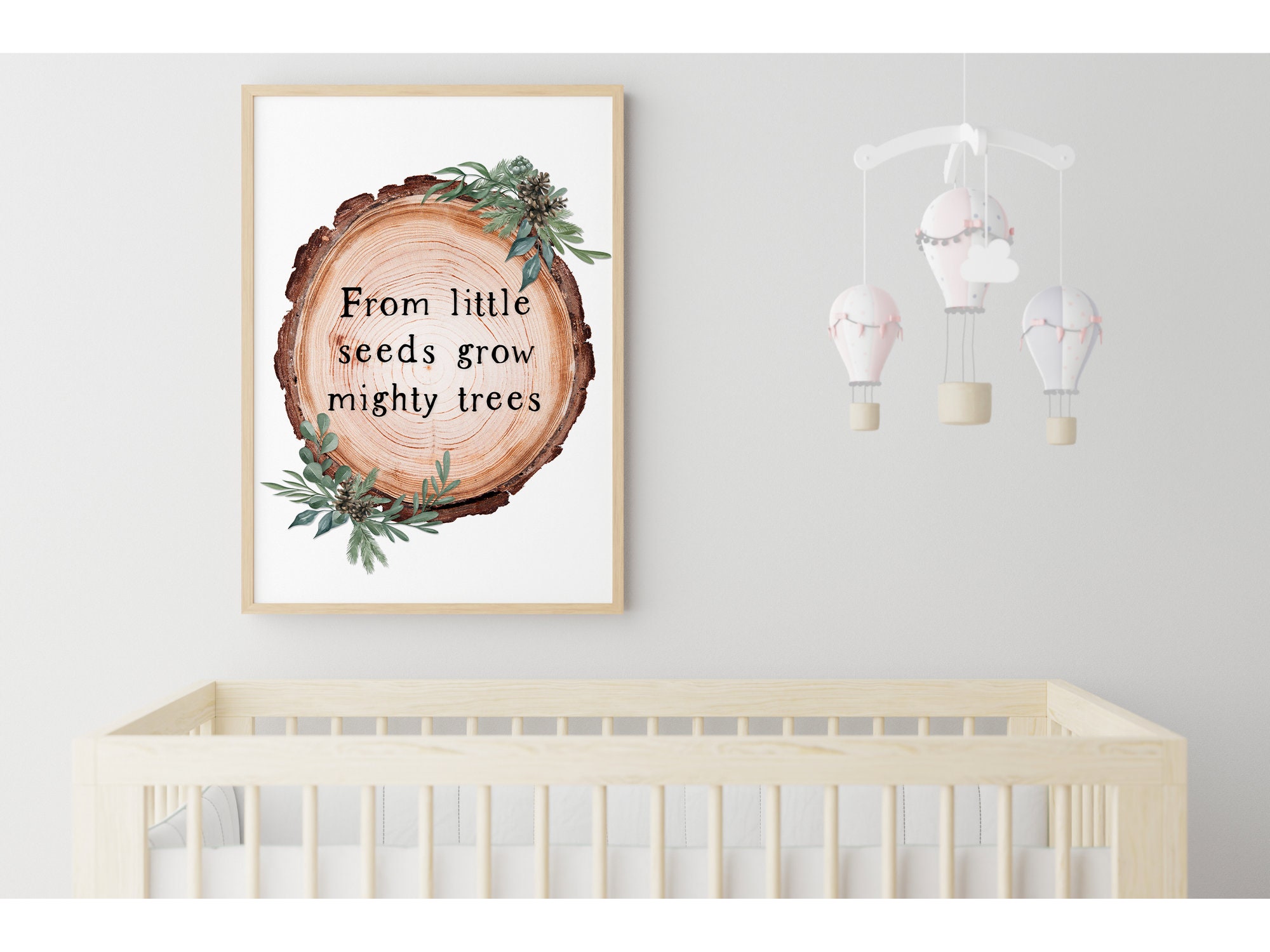 Woodland Nursery Print From Little Seeds Grow Mighty Trees - Boho ...