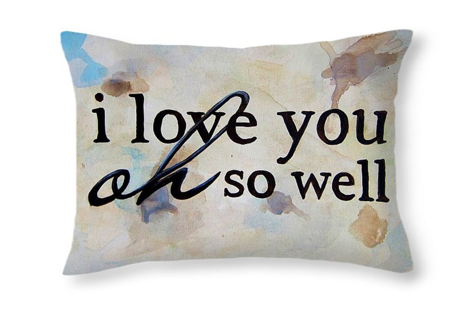 Love Bedroom Decor I Love You Pillow Blue and Tan Pillow Art Etsy
