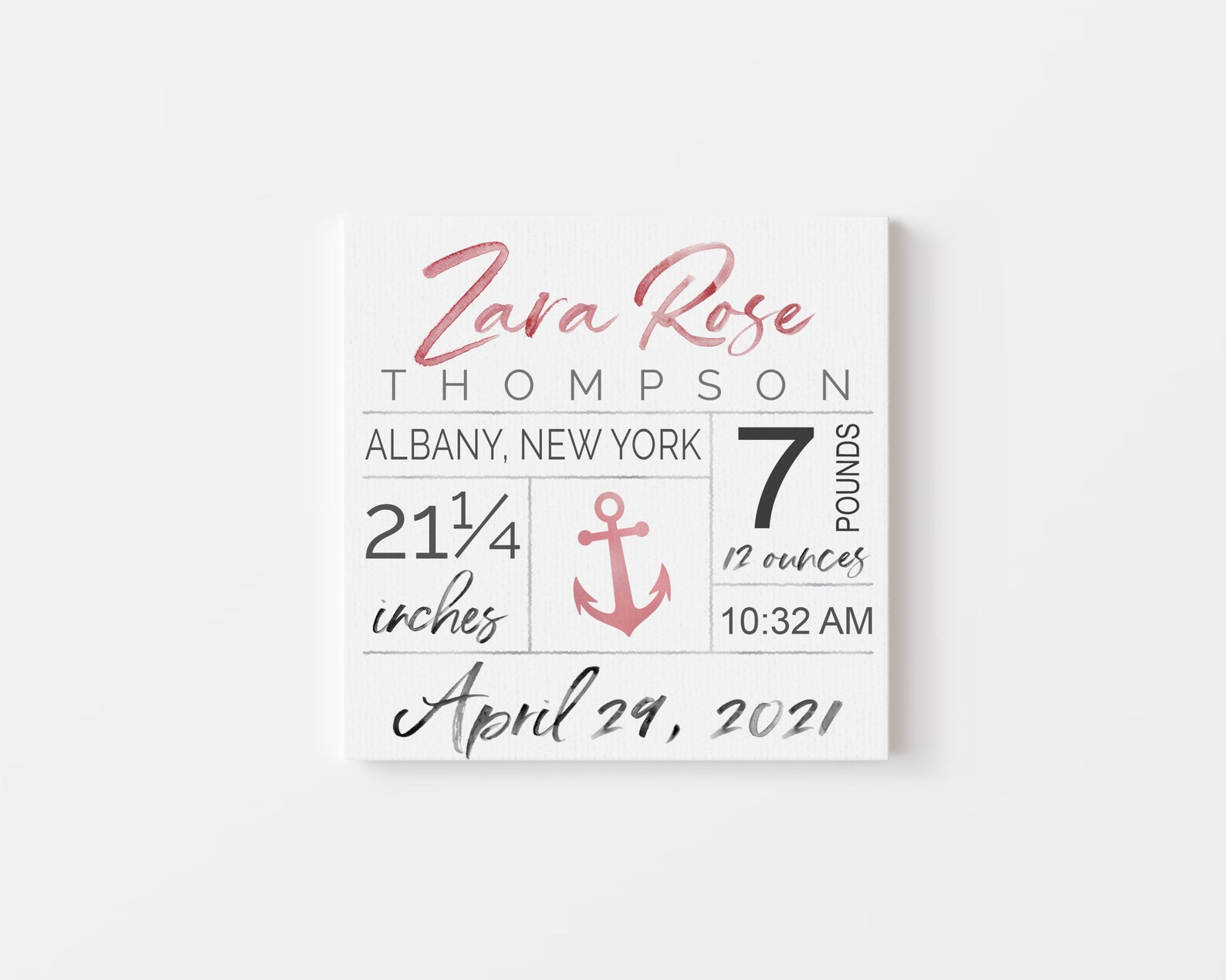 Baby Birth Stats Wall Art Newborn Gift Personalized Baby Gift - Custom ...