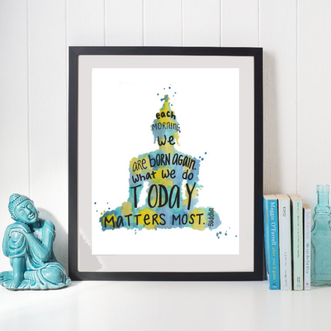Buddha Wall Art Inspirational Quote Art Print Watercolor - Zen Decor ...