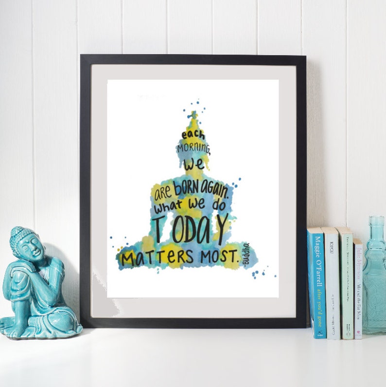 Buddha Wall Art Inspirational E Print Watercolor Zen Decor Bedroom Buddhist Painting