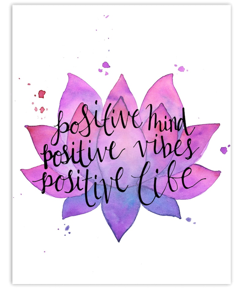 Lotus Flower Art Quote Print Positive Quotes Artwork - Etsy