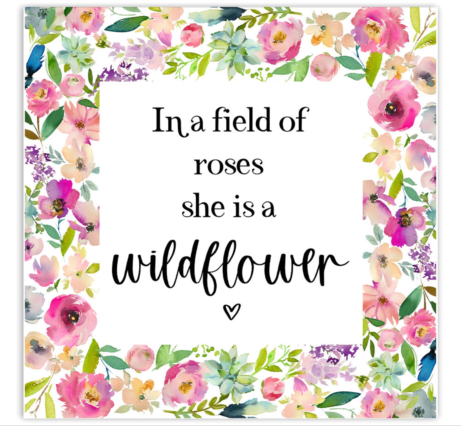 In A Field of Roses She is A Wildflower Print Baby Girl - Etsy