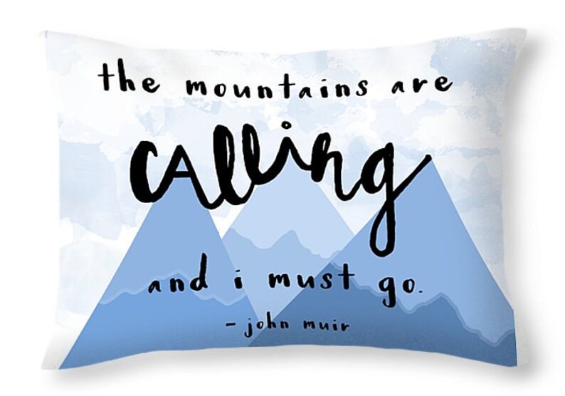 The Mountains Are Calling Typography PIllow Quote Art Pillow Mountain Pillow Mountain Art Quotes Gift for Hiker Outdoorsy Nature Decor image 2