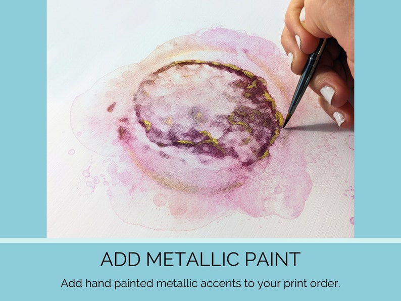 Add On Add Metallic Paint to your Print Order Gold Silver Or Pearl Accent Hand Painted Accent for Custom Embryo Painting IVF Gift image 1