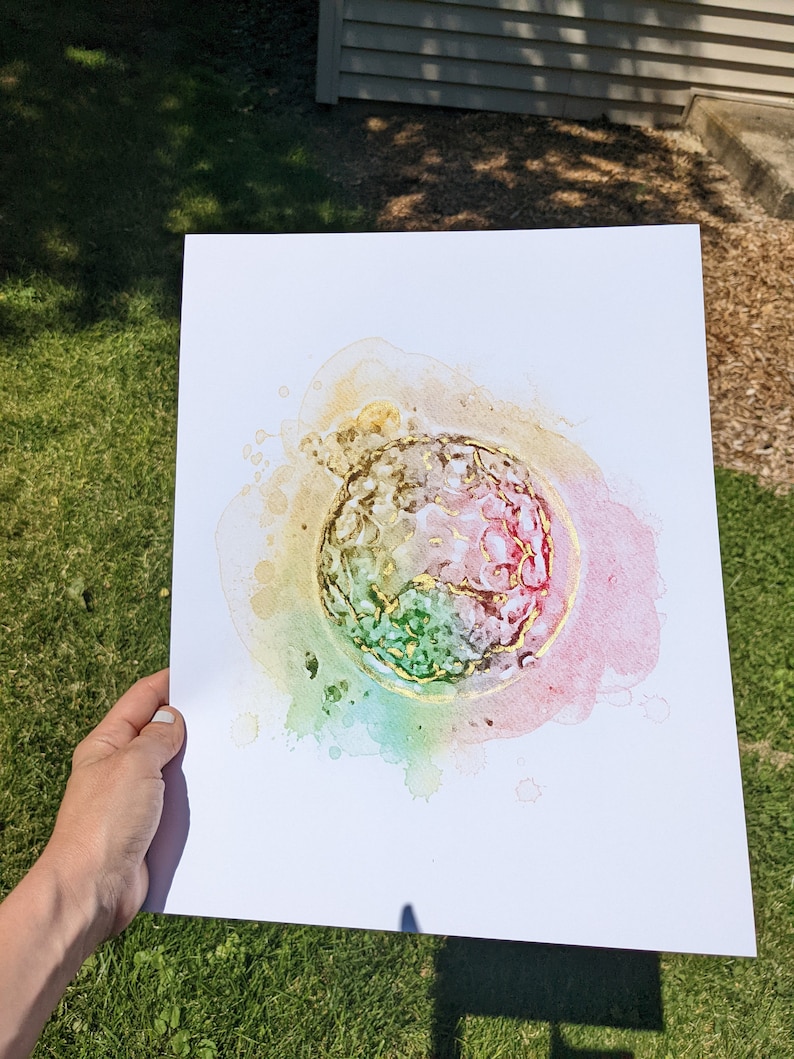 Add On Add Metallic Paint to your Print Order Gold Silver Or Pearl Accent Hand Painted Accent for Custom Embryo Painting IVF Gift image 4