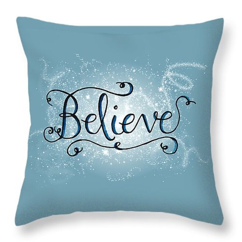 Holiday Pillows Inspirational Pillow Believe Pillow Etsy