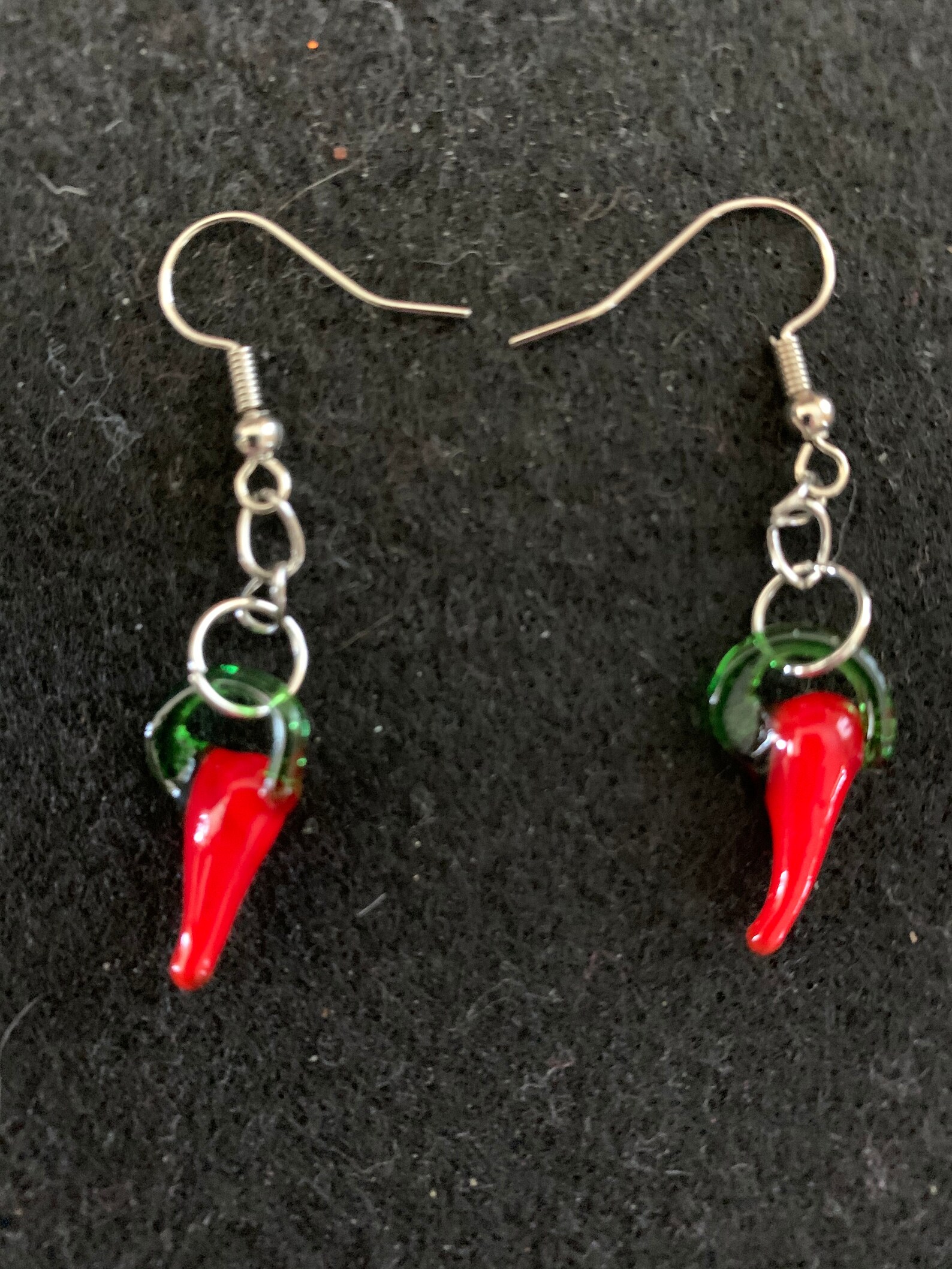 Dangle Red Pepper Earrings Etsy