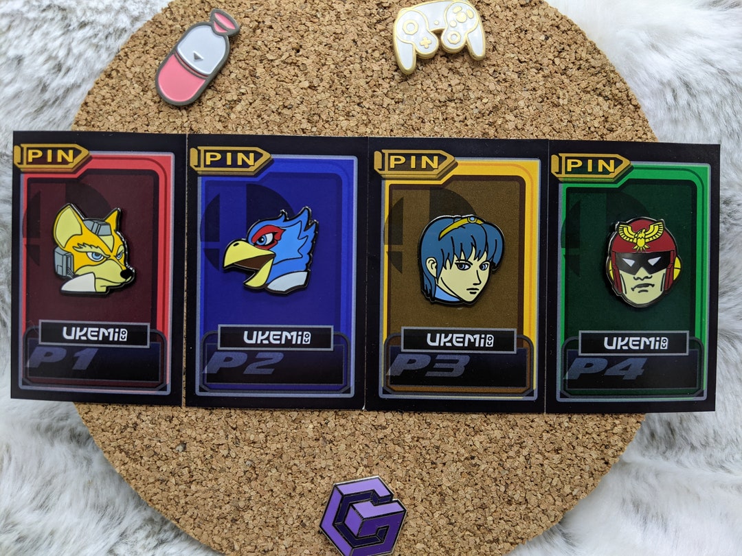 Super Smash Bros. Melee Stock Icon Pines de esmalte Etsy México