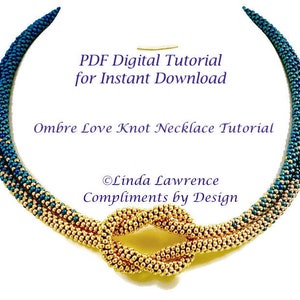 KUMIHIMO OMBRE NECKLACE Pattern, Tutorial, 2 Color Graduated Ombre Love Knot, Instant Download Pdf Digital File