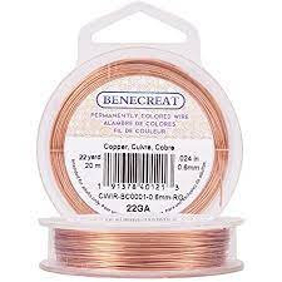 BENECREAT 22 gauge Tarnish Resistant Copper Wire 66 feet 22 yard