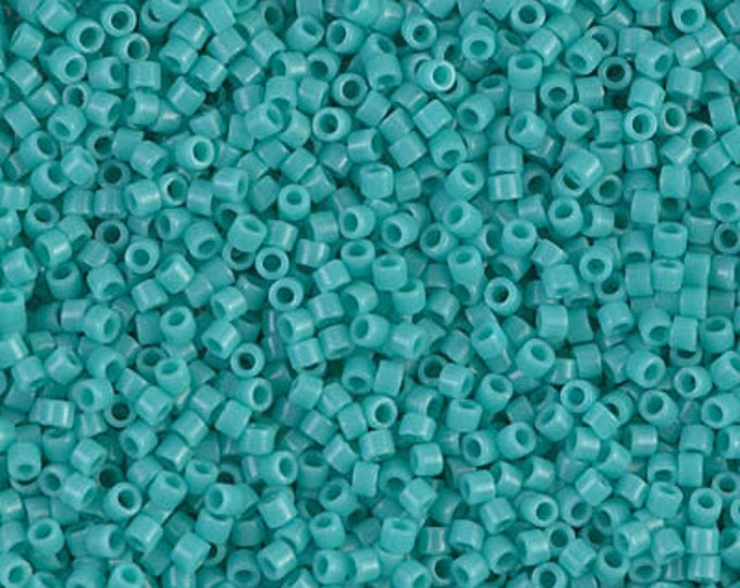 DB0729, 11/0 Miyuki Delica Seed Beads, Opaque Turquoise Green, DB0729,  7.2 grams