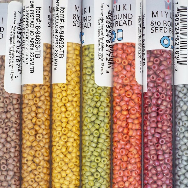 Miyuki 8/0 Seed Beads Rainbow Op Frost,  22 gram Tubes. Purchase 1 tube or the Complete Set