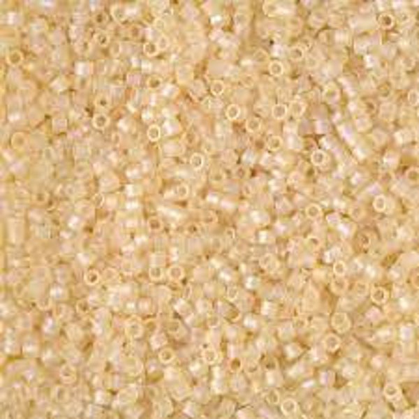 DB1287 Delica Seed Bead 11/0 Transparent Matte Crystal Ivory Luster 7g Tube Miyuki