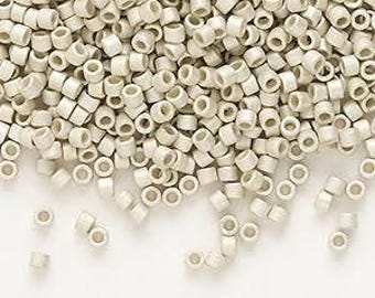 DB335, 11/0 Miyuki Delica Seed Beads, Matte Galvanized Silver, 7.2 gram Tube