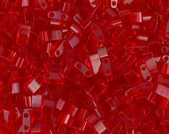Half Tila Bead Transparent Cobalt, Miyuki,  HTL-0151. 7.8 gram tube