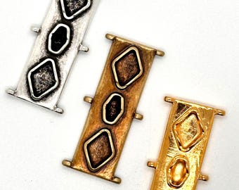 GERAKARI , Cymbal Delica Bead Connectors with Glue In Elements