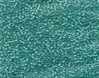 DB904 Miyuki Delica seed bead, Sparking Turquoise Aqua Lined Crystal, 7.2 gram tube