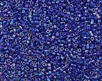 DB165-TB  11/0 Opaque Cobalt Blue AB Miyuki Delica Seed Beads, 2.5" Tube 7.2 grams