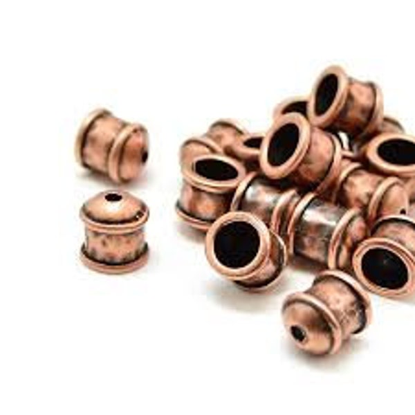END CAP, 9mm with Textured Finish Antique Copper, JBB Findings, Priced per Pair