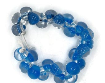 Unicorn Teardrops, Deja Blue, #4220,  Mini and Regular Size  25 Beads per strand