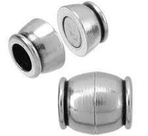 5mm Round Barrel Magnetic Clasp for Round Cord, Kumihimo, Leather