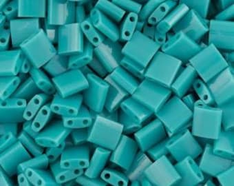 TL412 Tila Bead Opaque Turquoise Green, Miyuki , 7.2 gram tube