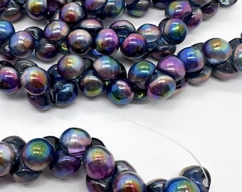 9x8mm Wide Cap Mushrooms, Teardrops, Buttons, Magic Blueberry, 50 pieces