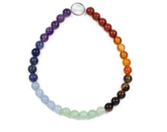 Chakra 6mm or 8mm Round Gemstone Beads Artisan Strand - 9inch strand, 6 gemstones, 5 each