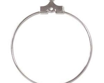 Beading Hoop 30mm with Hole Silver Plate